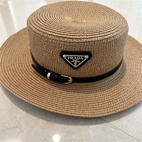 prada straw hat with belt|prada bucket hats.